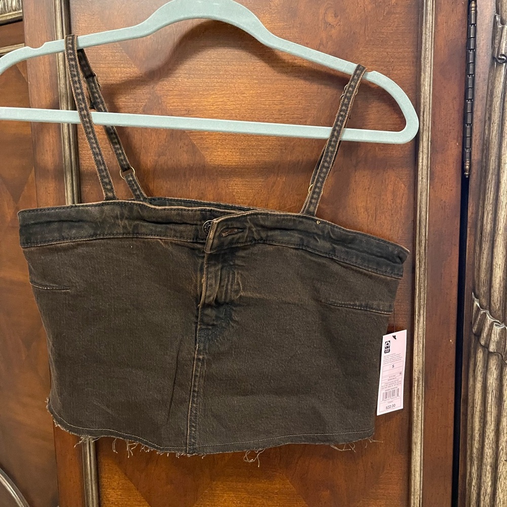 Wild Fable Charcoal Denim crop top